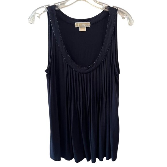 Michael | Michael Kors | Black Rayon / Spandex | Beaded | Tank Top | Size M - Picture 1 of 8